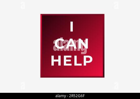 I can help written on a card Stock Photo