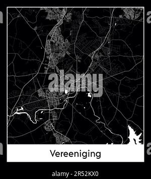Minimal city map of Vereeniging (South Africa Africa) Stock Vector