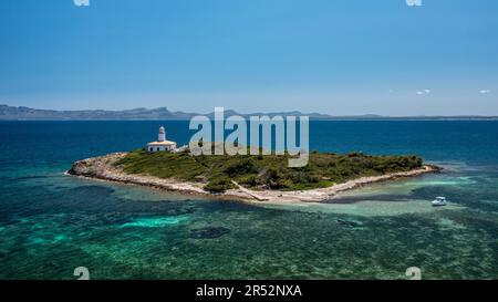 Alcanada Lighthouse in Mallorca, Spain, Europe Stock Photo