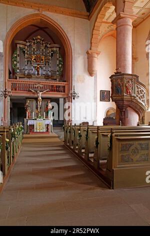 Church of St. Michael, Ostheim, Rhoen-Grabfeld district, Lower Franconia, Bavaria, Rhoen-Grabfeld, Germany Stock Photo