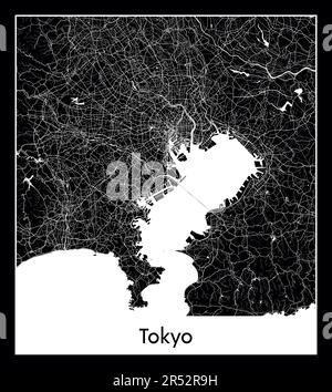 Minimal city map of Sendai (Japan Asia)Minimal city map of Sendai (Japan Asia) Stock Vector