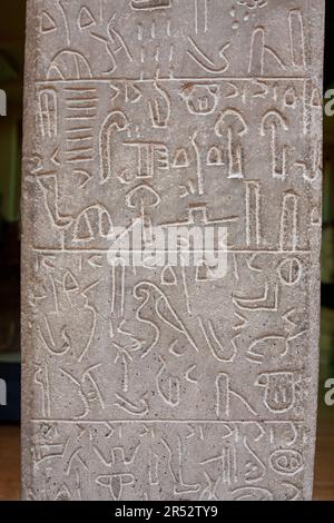 TURKEY, ANKARA ; MAY 25,2008 -  The Hittite monument with hieroglyphic inscription was found in Sultanhani which is 50 km. far from Kayseri. The ancie Stock Photo