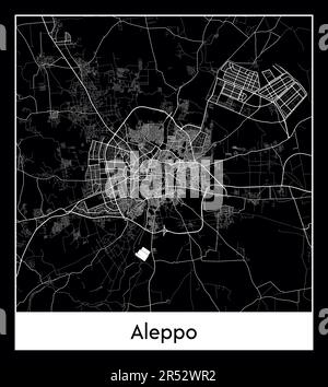 Minimal city map of Aleppo (Syria Asia)Minimal city map of Aleppo (Syria Asia) Stock Vector