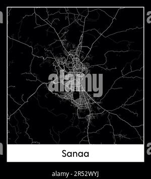 Minimal city map of Sanaa (Yemen Asia)Minimal city map of Sanaa (Yemen Asia) Stock Vector