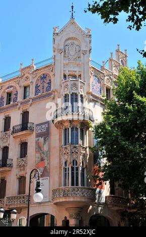 Gran Hotel, Palma de Majorca, Majorca, Spain, Art Nouveau Stock Photo