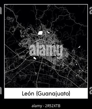 City Map Leon (Guanajuato) Mexico North America vector illustration ...