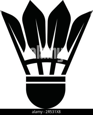 Black silhouette shuttlecock sign vector illustration Stock Vector