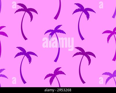 Palm trees on a pink background seamless pattern. Summer background with tropical trees. Design for wallpaper, banners and promotional items. Vector i Stock Vector