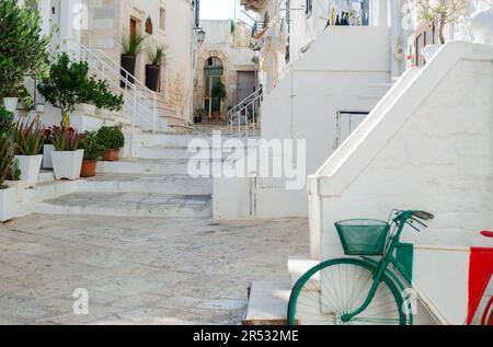 Glimpses of ancient Puglia. The white city. Ostuni. Stock Photo