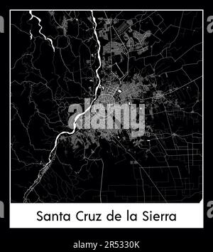 Minimal city map of Santa Cruz de la Sierra (Bolivia South America) Stock Vector
