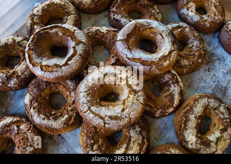 Caccavellu bread, a typical corse flavored bread with "brocciu" a local cheese Stock Photo