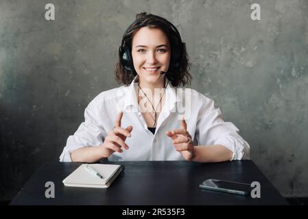 Online Collaboration in Action: Businesswoman Participating in Video Conference from Home or Office - Emphasizing Remote Work and Digital Communicatio Stock Photo