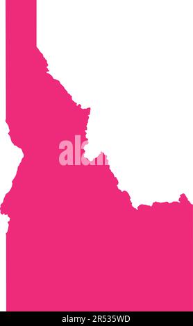 PINK CMYK color map of IDAHO, USA Stock Vector