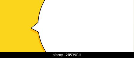 Blank speech bubble on yellow background. Banner template. Vector illustration Stock Vector