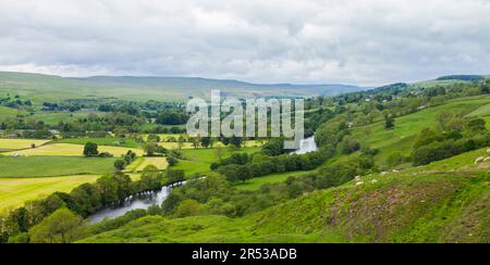 Scenic view of the countryside near Middleton in Teesdale,England,UK Stock Photo