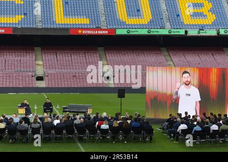 Barcelona, Spain. 31st May, 2023. BARCELONA, SPAIN - MAY 31: .Leo Messi during Sergio Busquets farewell at the Spotify Camp Nou on May 31, 2023 in Barcelona, Spain (Credit Image: © Gerard Franco/DAX via ZUMA Press Wire) EDITORIAL USAGE ONLY! Not for Commercial USAGE! Stock Photo