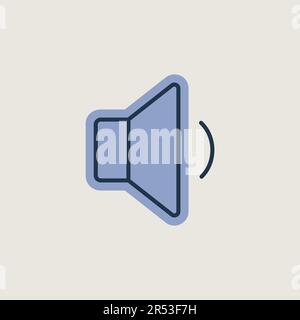 Minimum volume sound music vector icon. Graph symbol for music and sound web site and apps design, logo, app, UI Stock Vector