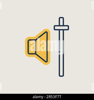 Audio volume slider control vector isolated icon. Graph symbol for music and sound web site and apps design, logo, app, UI Stock Vector