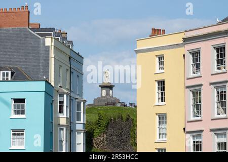 Prince Albert Memorial statue, the Welsh National Memorial to the consort of Queen Victoria, Castle Hill, Tenby Stock Photo