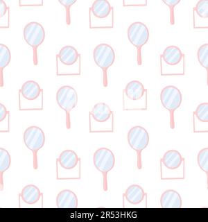 Pink girly cartoon doodle style seamless pattern. Girls bedroom decoration wallpaper. Stock Vector