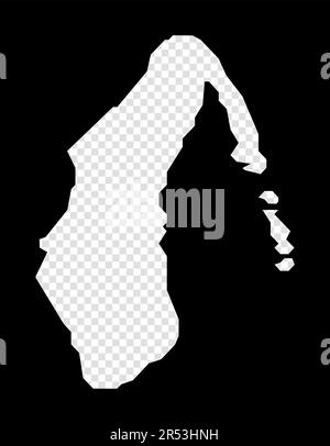 Stencil map of Aitutaki. Simple and minimal transparent map of Aitutaki. Black rectangle with cut shape of the island. Authentic vector illustration. Stock Vector