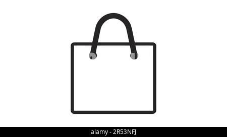 Shoping bag icon in flat style. Handbag sign vector illustration on white isolated background. Package business concept. Stock Vector