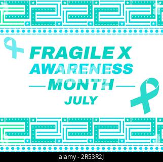 Rare syndrome disease month background with ribbon and typography. Fragile X awareness month backdrop Stock Photo