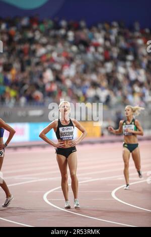 Camille Buscomb running the 5000m at the 2019 World Athletics Championships in Doha. Stock Photo