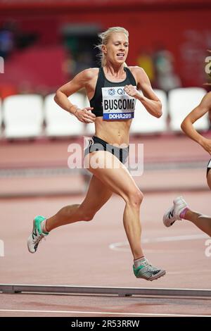 Camille Buscomb running the 5000m at the 2019 World Athletics Championships in Doha. Stock Photo