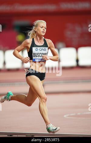 Camille Buscomb running the 5000m at the 2019 World Athletics Championships in Doha. Stock Photo