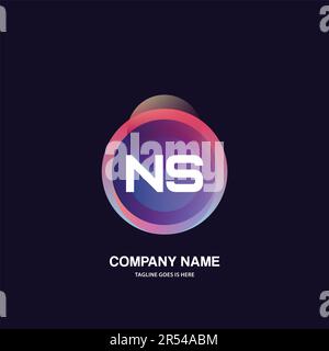 initial logo With Colorful Circle template vector Stock Vector