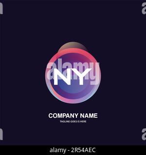 initial logo With Colorful Circle template vector Stock Vector