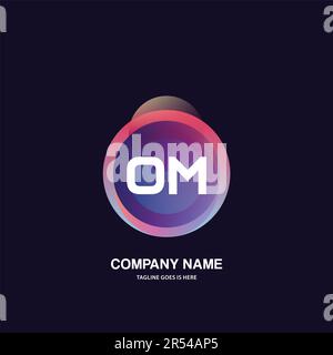 initial logo With Colorful Circle template vector Stock Vector
