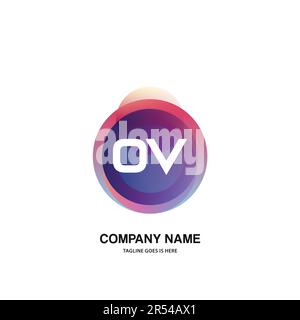 initial logo With Colorful Circle template vector Stock Vector