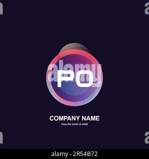 initial logo With Colorful Circle template vector Stock Vector