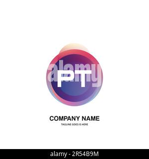 initial logo With Colorful Circle template vector Stock Vector