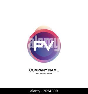 initial logo With Colorful Circle template vector Stock Vector