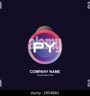 initial logo With Colorful Circle template vector Stock Vector