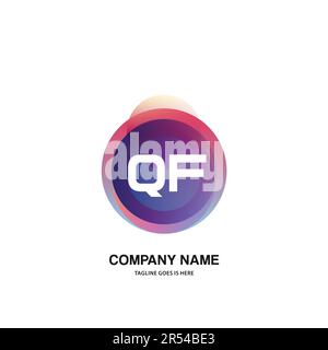 initial logo With Colorful Circle template vector Stock Vector