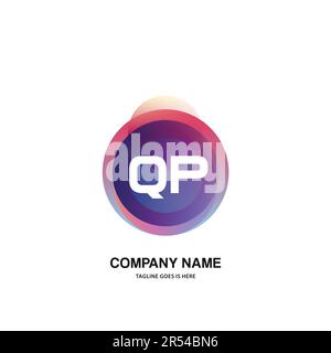 initial logo With Colorful Circle template vector Stock Vector