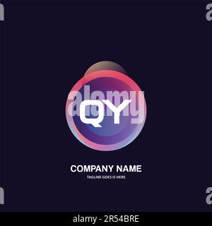 initial logo With Colorful Circle template vector Stock Vector