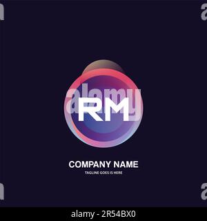 initial logo With Colorful Circle template vector Stock Vector