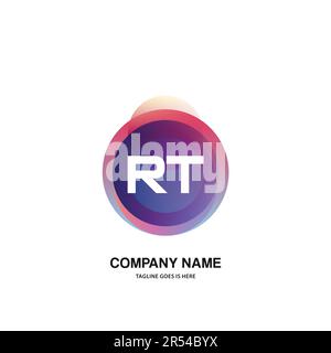 initial logo With Colorful Circle template vector Stock Vector