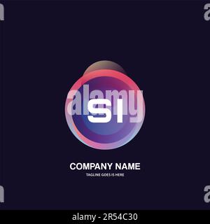 initial logo With Colorful Circle template vector Stock Vector