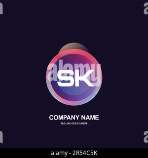 initial logo With Colorful Circle template vector Stock Vector