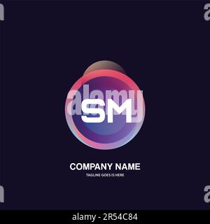 SM initial logo With Colorful Circle template Stock Vector Image & Art ...
