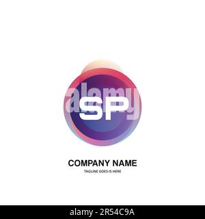 initial logo With Colorful Circle template vector Stock Vector