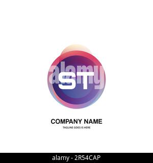 initial logo With Colorful Circle template vector Stock Vector