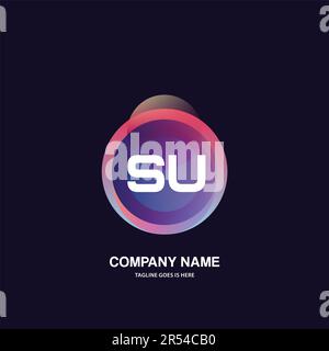 initial logo With Colorful Circle template vector Stock Vector