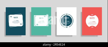 Quotes frame blank templates set, commas, note, message, citation empty, speech bubbles and comment Stock Vector